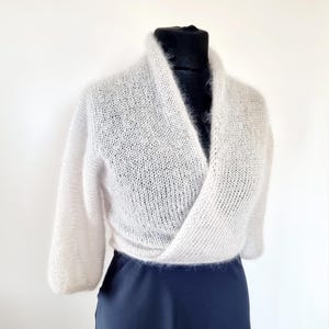 Bride cardigan Cropped cardigan Mohair silk bolero Bridal shrug bolero White bridal shrug Wedding bolero braut bolero, strickjacke damen