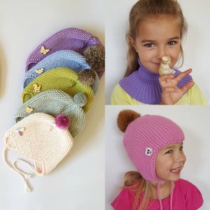 Bonnet bébé personnalisé Bonnet nouveau-né en tricot Bonnet en laine mérinos Violet