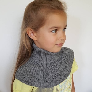 Knit scarf for kids 0-9 years Merino wool turtle neck scarf Toddler neck warmer image 1