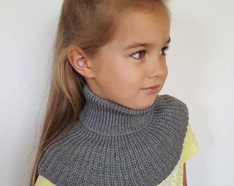 Knit scarf for kids 0-9 years Merino wool turtle neck scarf Toddler neck warmer