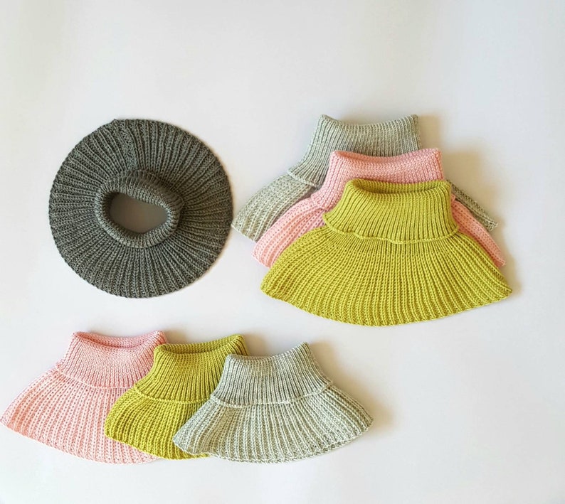 Womens scarf dickie Neck warmer adult knit neck gaiter scarf image 3