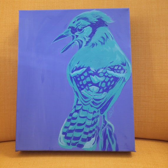 Acrylic Painting, Blue Jay