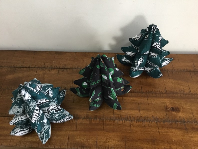 Eagles Pride Set of 3 Plush All Season Stuffed Christmas Trees