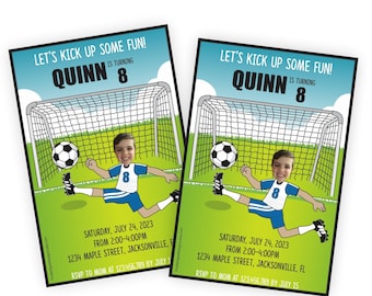 Soccer Birthday Invitation, Photo Soccer Birthday Invitation, Printable Soccer Birthday Invitations, PicMeDigitalDesgins, Digital Prints