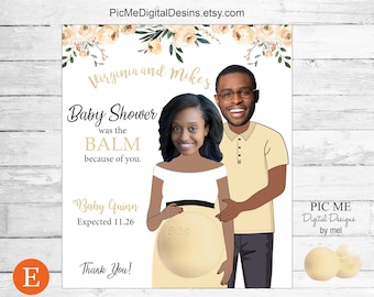 African American Baby Shower Favors, PRINTABLE, EOS Lip Balm Was The Bomb Card Holder Gift Tag Personalized Thank You Favors PRINTABLE