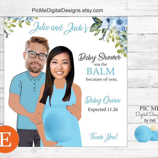 Baby Shower Favors EOS Lip Balm Was The Bomb Card Holder Gift Tag Custom Personalized Thank You Favors PRINTABLE