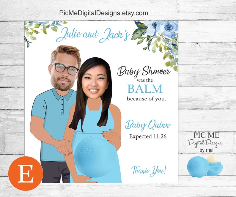 Baby Shower Favors EOS Lip Balm Was The Bomb Card Holder Gift Tag Custom Personalized Thank You Favors PRINTABLE image 1