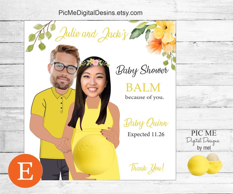 Baby Shower Favors EOS Lip Balm Was The Bomb Card Holder Gift Tag Custom Personalized Thank You Favors PRINTABLE image 8