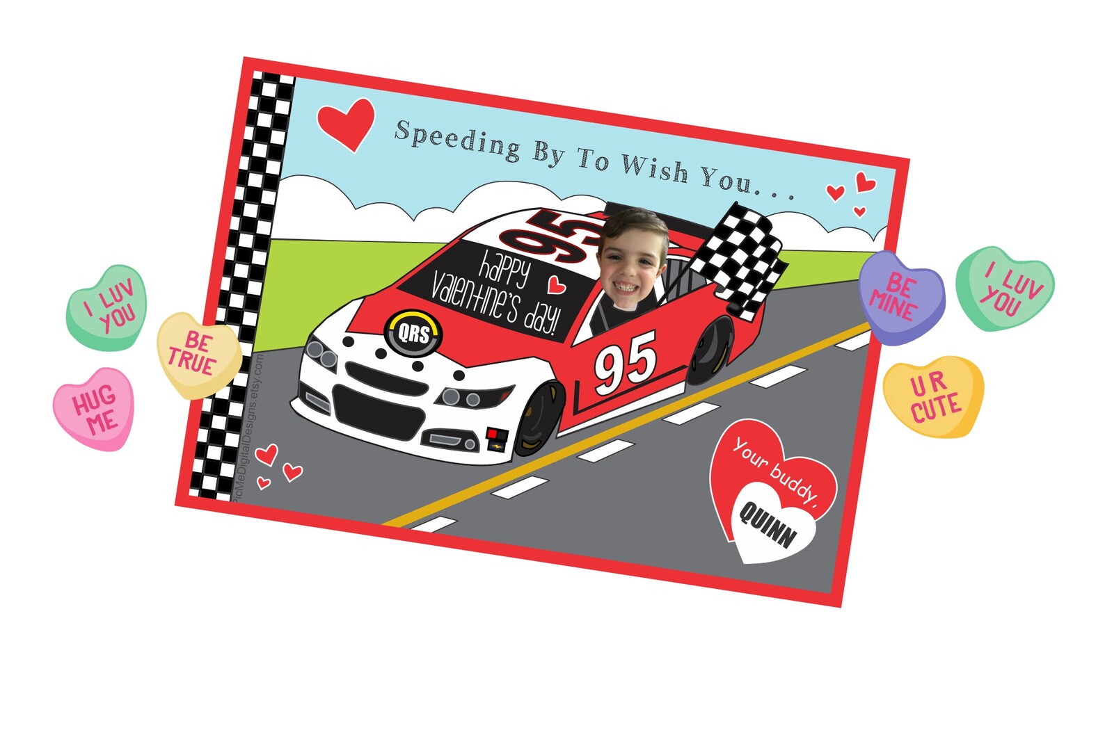 Race Car Valentine Photo Race Car Valentin Digital Race Car Etsy