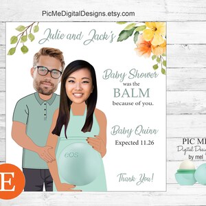 Baby Shower Favors EOS Lip Balm Was The Bomb Card Holder Gift Tag Custom Personalized Thank You Favors PRINTABLE image 6