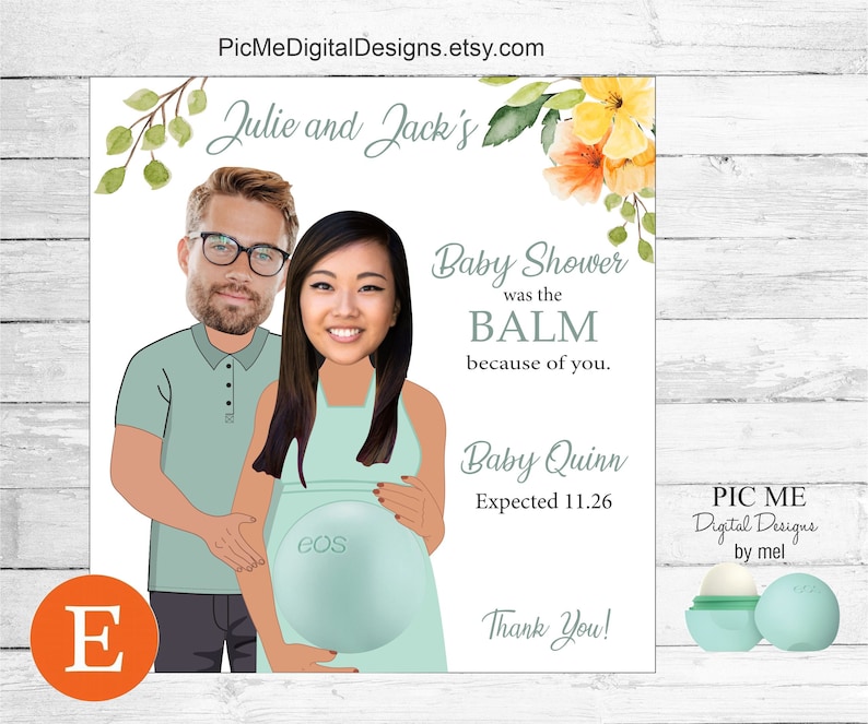 Baby Shower Favors EOS Lip Balm Was The Bomb Card Holder Gift Tag Custom Personalized Thank You Favors PRINTABLE image 6