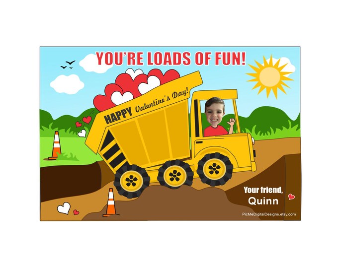 Dump Truck Valentine, Digital Photo Valentine, Truck Valentine ...