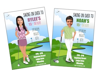 Golf Birthday or Retirement, Girl or Guy Golf Invitation, Golf Party, Digital Golf Invitation, Printable Golf Invitation for Girl or Guy