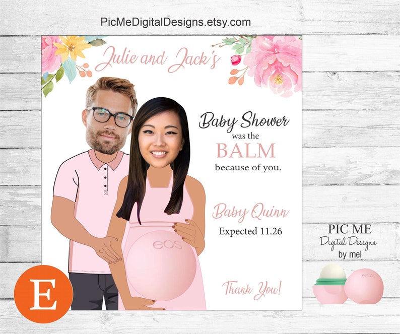 Baby Shower Favors EOS Lip Balm Was The Bomb Card Holder Gift Tag Custom Personalized Thank You Favors PRINTABLE image 2