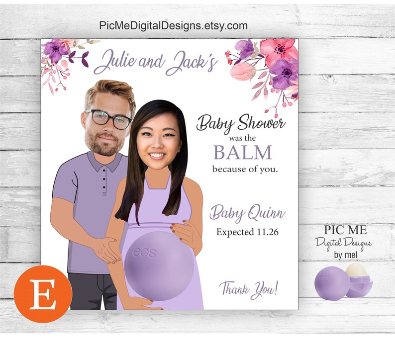 Baby Shower Favors EOS Lip Balm Was The Bomb Card Holder Gift Tag Custom Personalized Thank You Favors PRINTABLE image 3