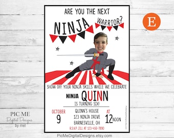 Custom Photo Teakwondo / Ninja / Martial Arts / Kung Fu Birthday Invitation, Printable Ninja Invitation, Boy or Girl birthday inviations