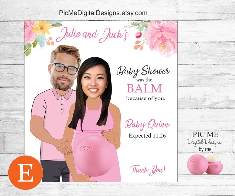 Baby Shower Favors EOS Lip Balm Was The Bomb Card Holder Gift Tag Custom Personalized Thank You Favors PRINTABLE image 10