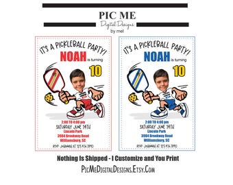 Pickleball Retirement or Birthday Invitation, Photo Invitation, Custom Invitation, Printable Pickleball Invitation, Pickleball Party