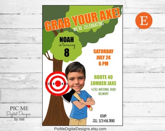 Axe Throwing Birthday Invitation, Printable Invitation, Throwing Party, Retirement Party, Child or Adult Axe Throwing Invitation