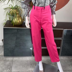 1990s Bright Pink Trousers – UK10 Vintage Barbie Pink Pants for Bold Style