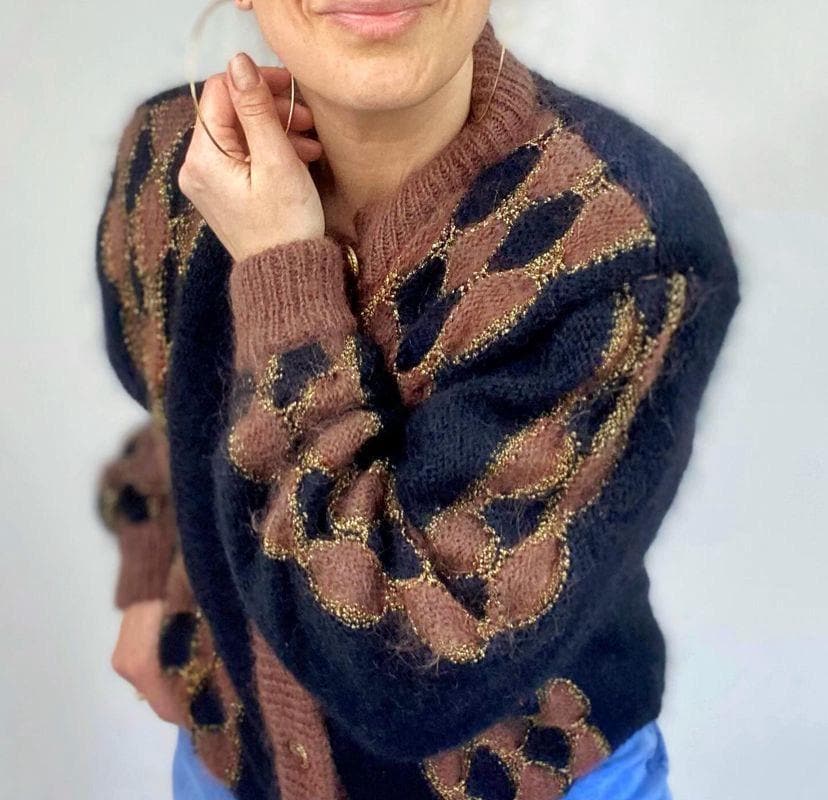 Soft and Snuggly Chunky Metallic & Black Mohair Knit, 1990s