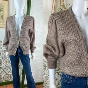 Vintage Totally 1980s Handknit Mohair & Leather Floral Vintage Totally 1980s Handknit Mohair & Leather Floral