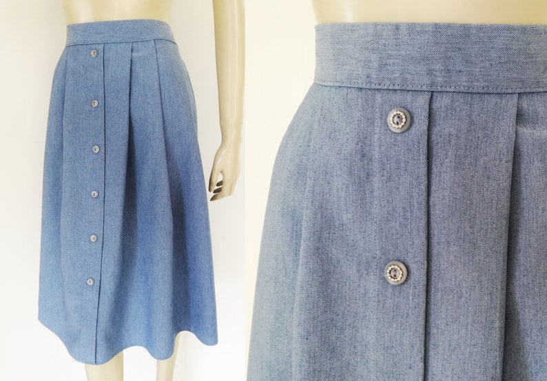 Denim Blue A Line Skirt, Size 16 Blue Skirt, Button Down Skirt, Vintage Clothing, Women's Vintage Skirt, Denim Skirt, A Line Skirt, Boho Denim Blue A Line Skirt, Size 16 Blue Skirt, Button Down Skirt, Vintage Clothing, Women's Vintage Skirt, Denim Skirt, A Line Skirt, Boho