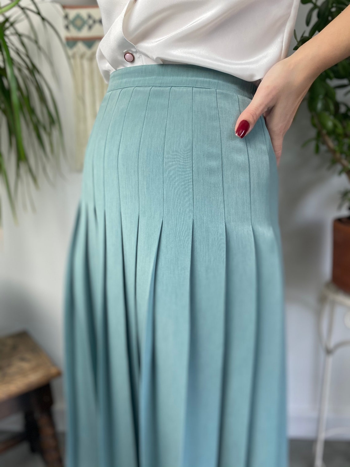 sage green twist front split leg mini skirt