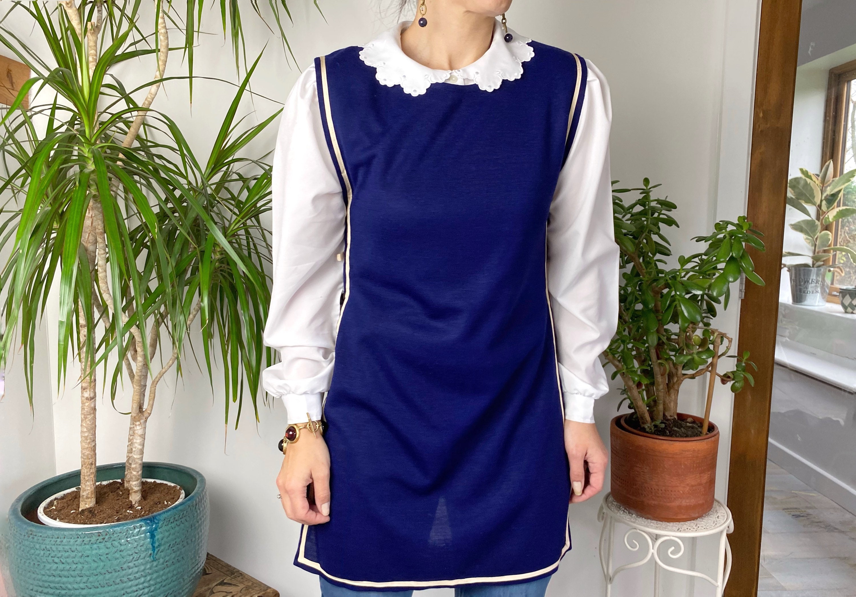 Image of S Tunic, Uk, Bohemian Top, Boho Dress Vintage Clothing, Women's Side Split Dress, Fashion