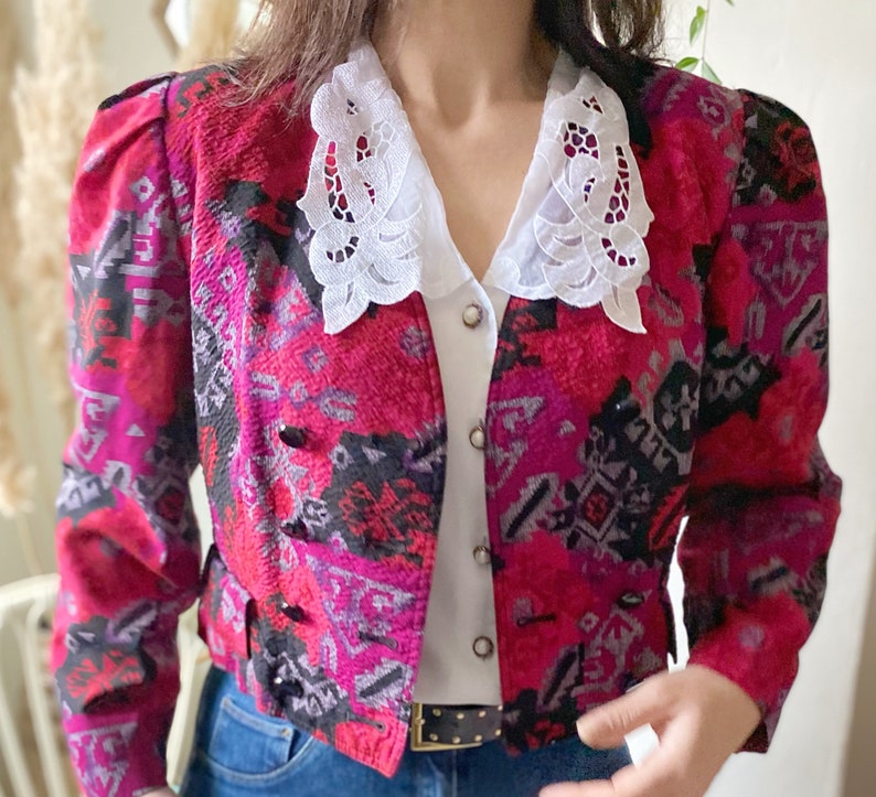 Vintage Womenswear Boho Blouse Cream Blouse Peasant Blouse Prairie Blouse UK16 Vintage Blouse Blouse Big Collar Cottage Core Blouse