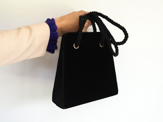 black velvet evening bag