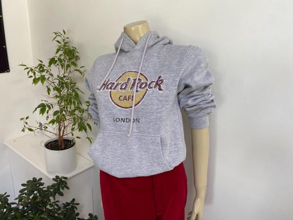 S M vintage Hard Rock Cafe London trui met capuchon originele en zeldzame Hard Rock Cafe merchandise Etsy Belgie