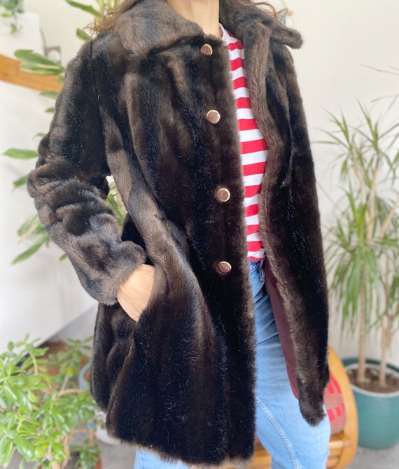 Faux Fur Coat, UK12, Fur Coat, Vintage Clothing, V