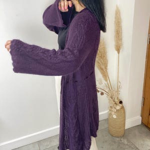 Soft and Snuggly Purple Monsoon Cardigan, Medium Fit Boho Knitwear