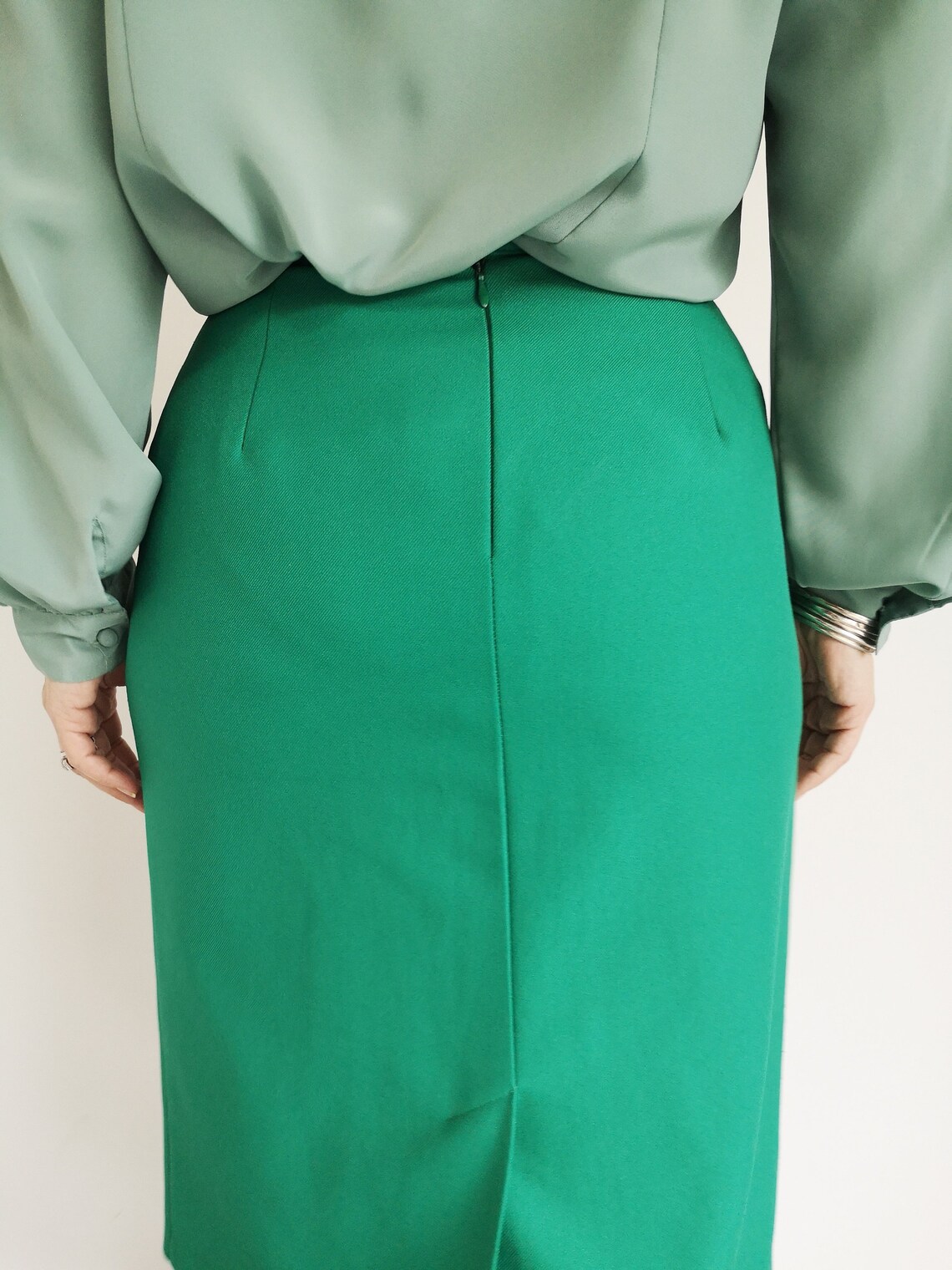Jupe crayon vert UK10 Jupe verte serr?�e Jupe de secr?�taire | Etsy