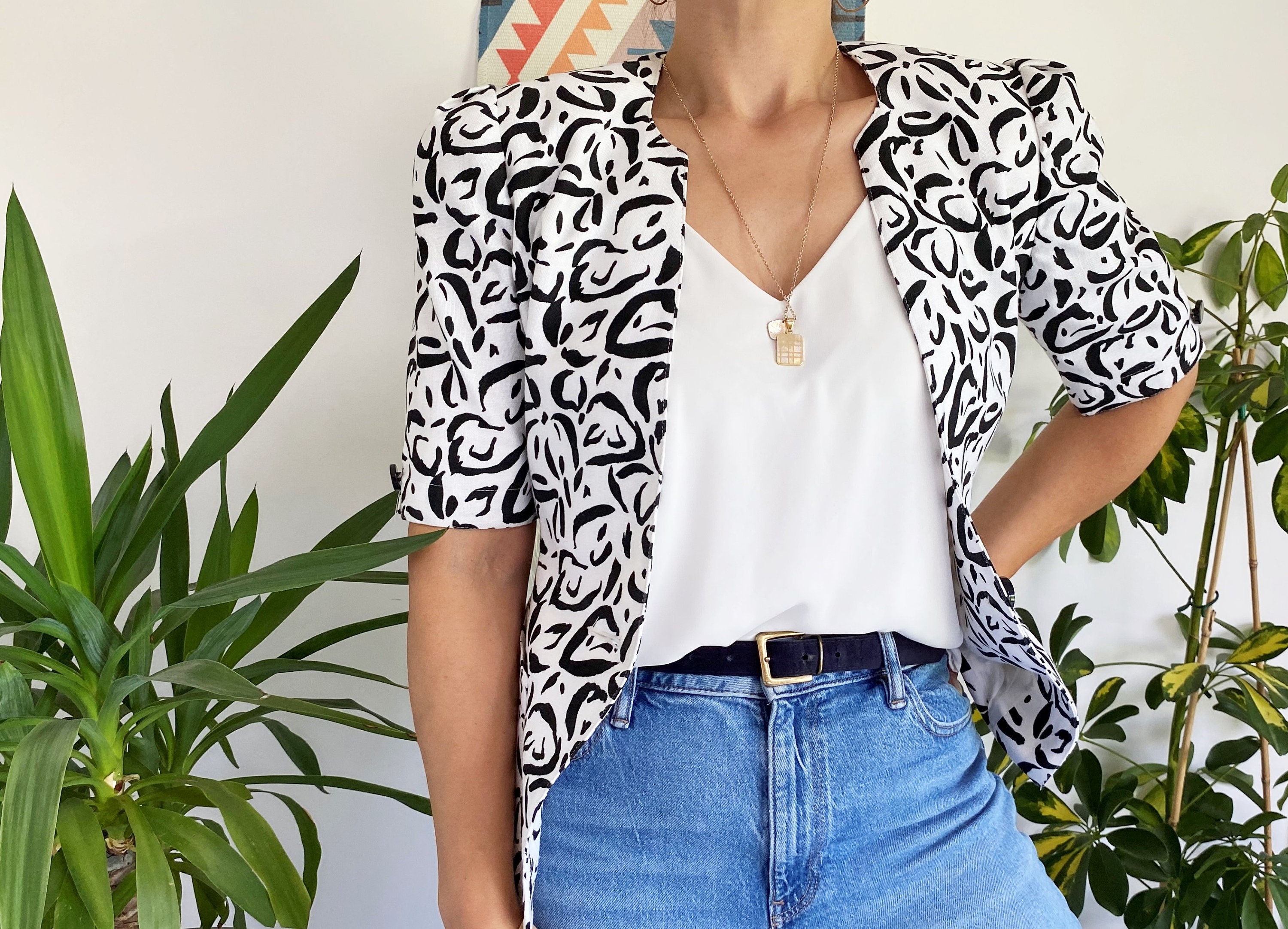 Image of Uk- Women's Evening Jacket, Vintage Eveningwear, Ladies Clothing, Fitted Jacket, Jacket For Work, Secretary Jacket