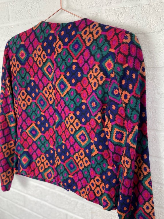 UK10, 1980s designer vintage DAKS Jacket in multi… - image 3