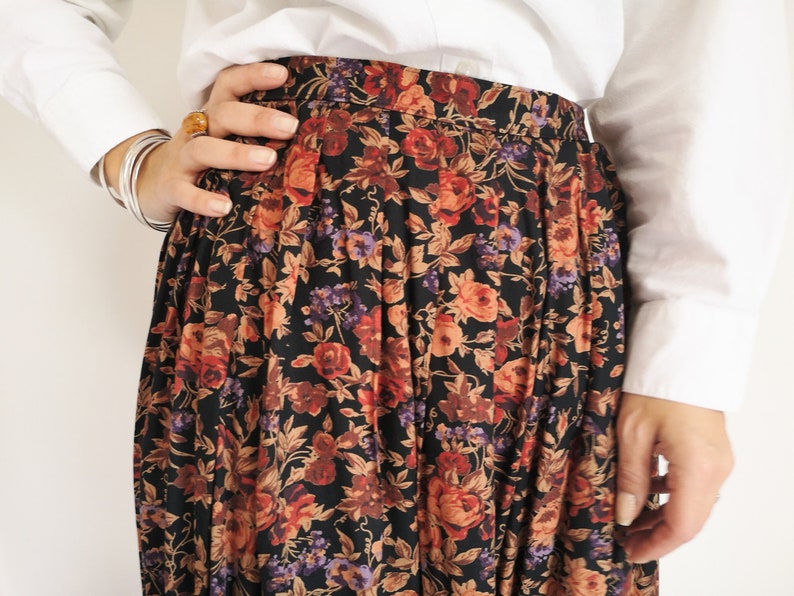 Boho Floaty Skirt Amber Skirt Peasant Skirt Vintage Clothing UK12 Amber Skirt Grunge Skirt Gypsy Skirt Floral 90s Vintage Skirt