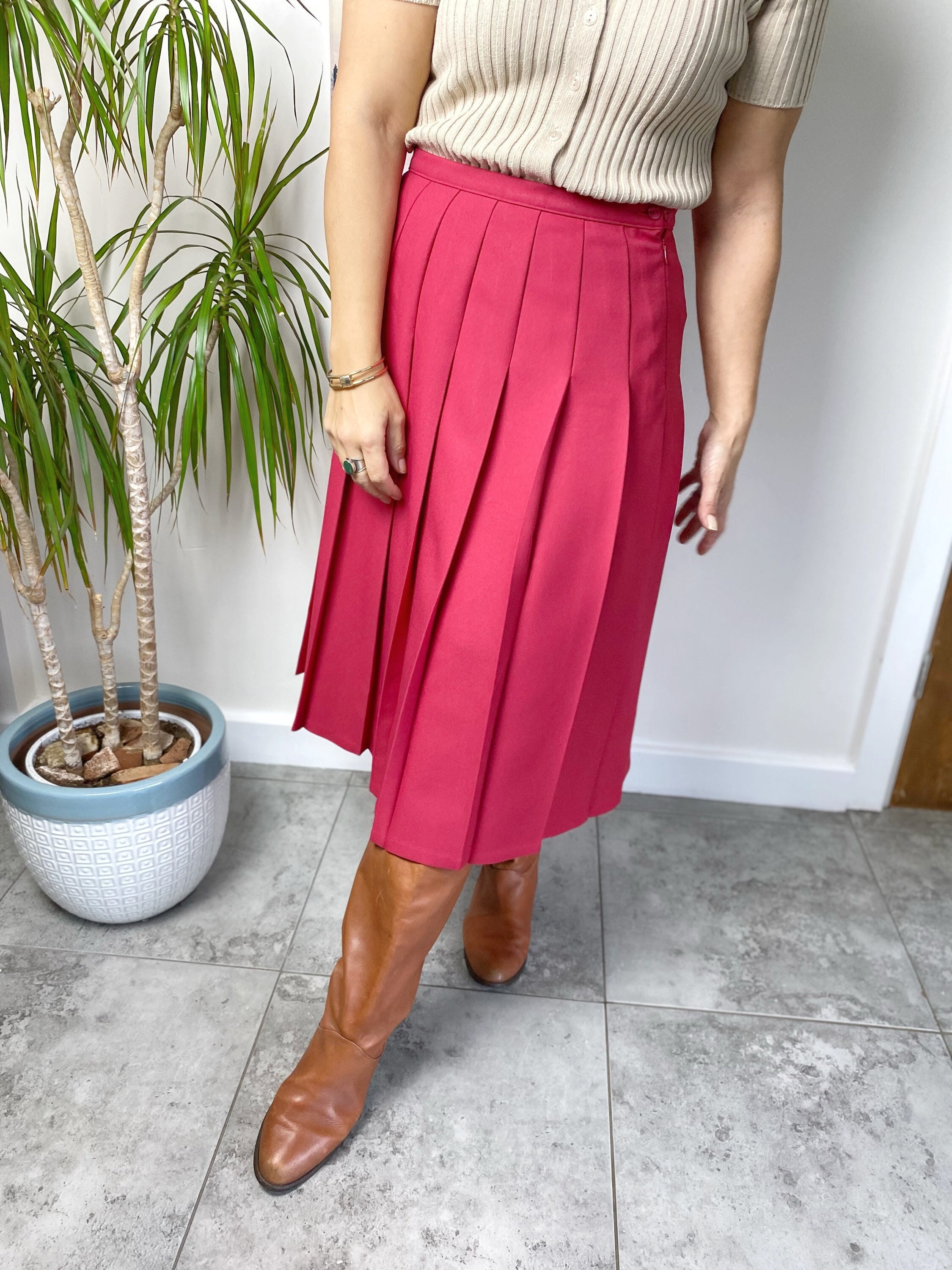 Pleated skirt cheap etsy