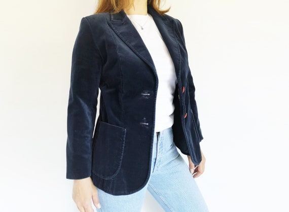 Blue Velvet Jacket, Medium, Women's Velvet Jacket,