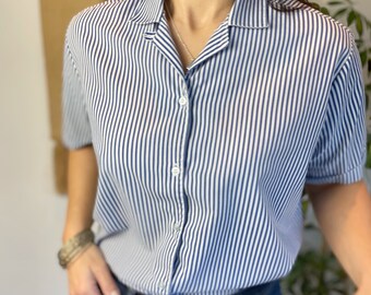 Blue Pinstripe Shirt | Etsy