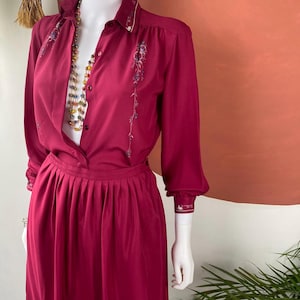 1970s UK8 Richard Peters Red 2-Piece Suit – Boho Vintage Petite Sexy Suit, Stevie Nicks Inspired
