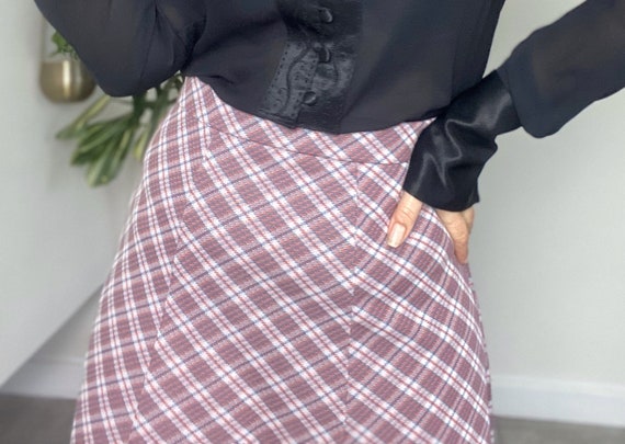 Plus size plaid 2025 skirt 70s