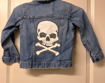 Kids skull and crossbones Jean jacket size 5