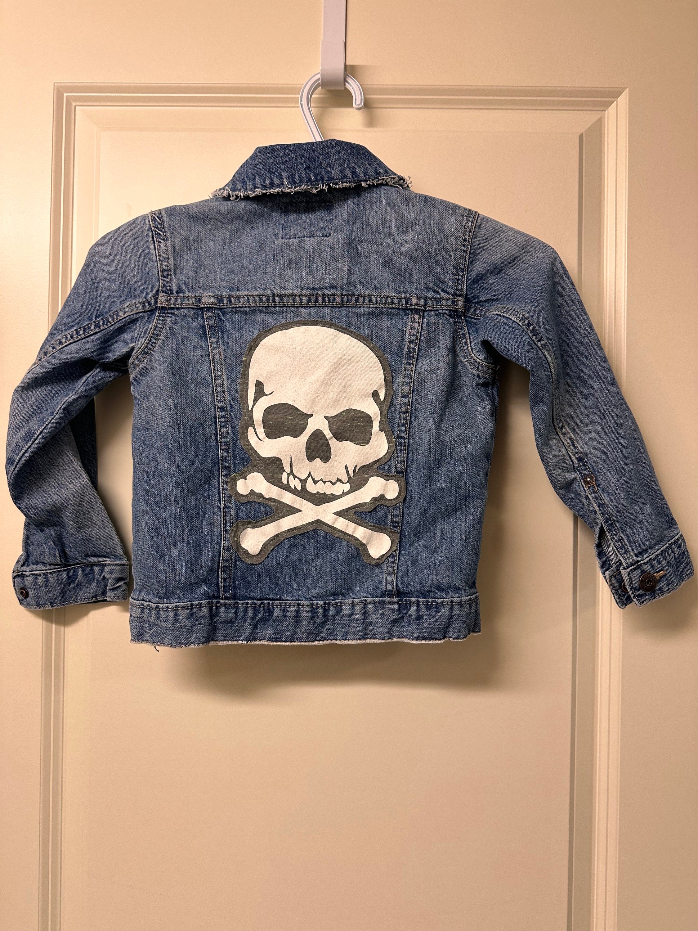 Kids Skull and Crossbones Jean Jacket Size