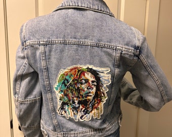 Bob Marley embroidered Jean jacket