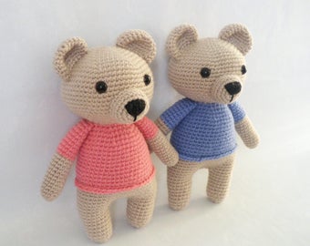 Baby shower gift for kids crochet teddy bear toy Stuffed animal newborn plush amigurumi Birthday present for toddlers gift for baby girl boy