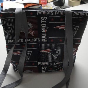 New England Patriots Tote Bag-Machine Quilted-Hand Made