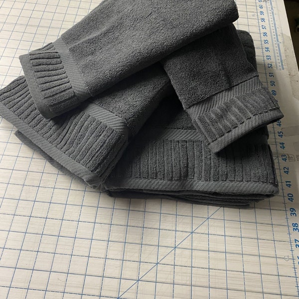 Dark Gray Monogrammed Hand Towels Etsy