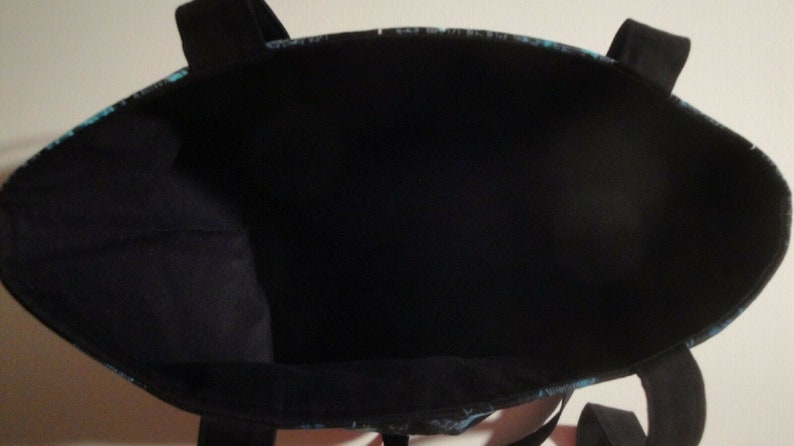 Harry Potter-Black /& Teal Tote Bag-Machine Quilted-Hand Made